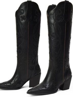 Cowgirl Boots Women Knee High Vintage Cowboy Boots